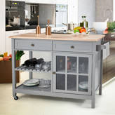 Red Barrel Studio® Loganton Wood Kitchen Island & Reviews | Wayfair