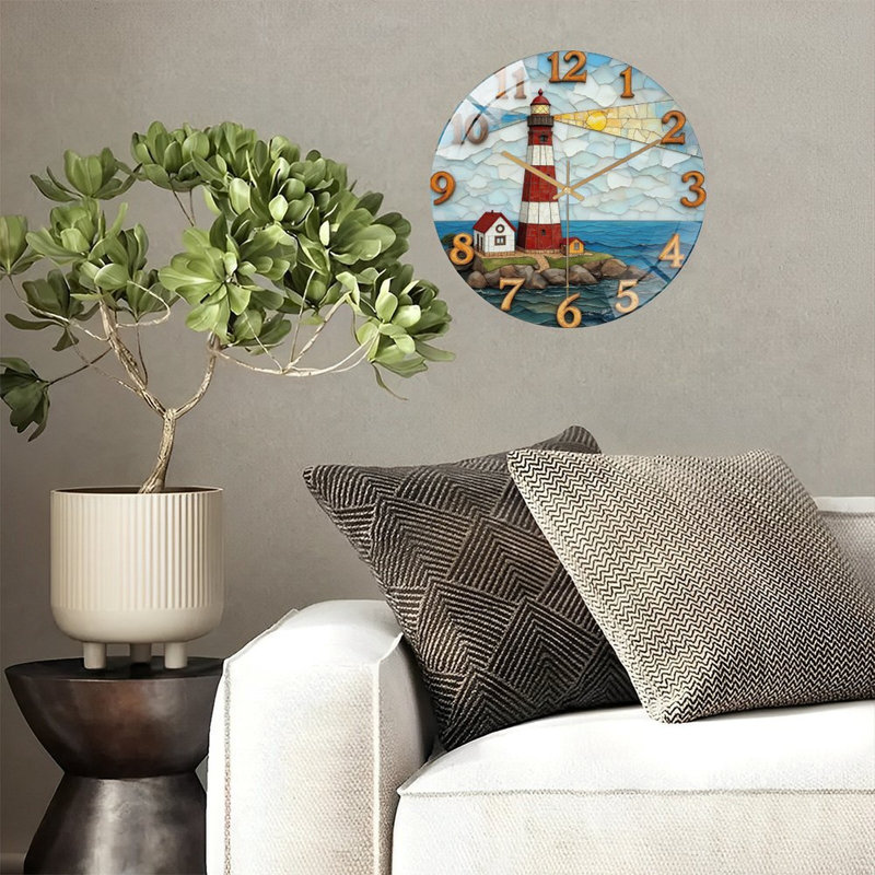 Horloge murale rétro avec phare rétro