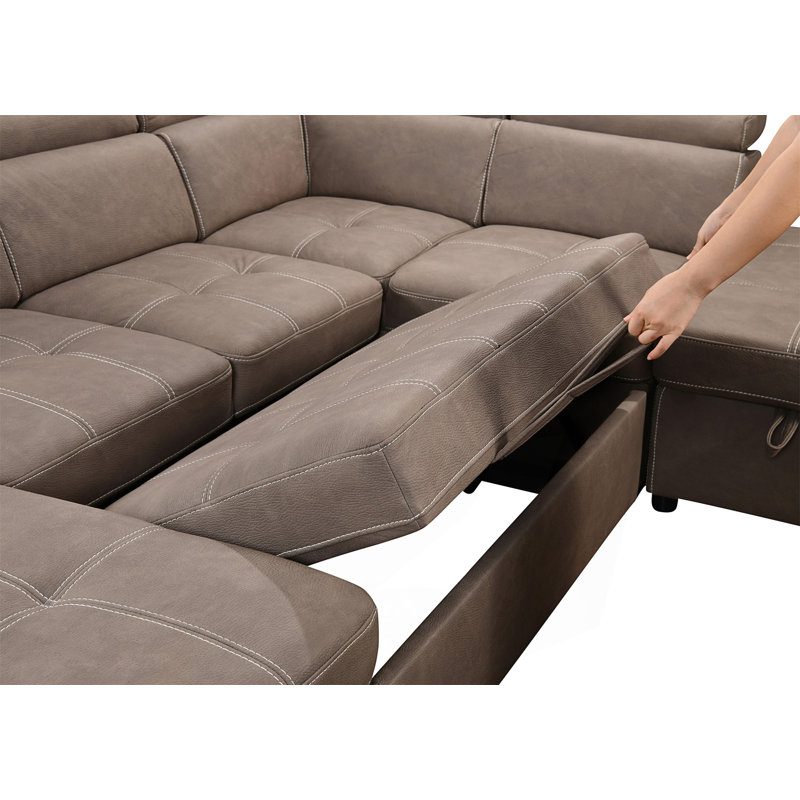 Canapé modulaire en U de 128 po avec repose-pieds