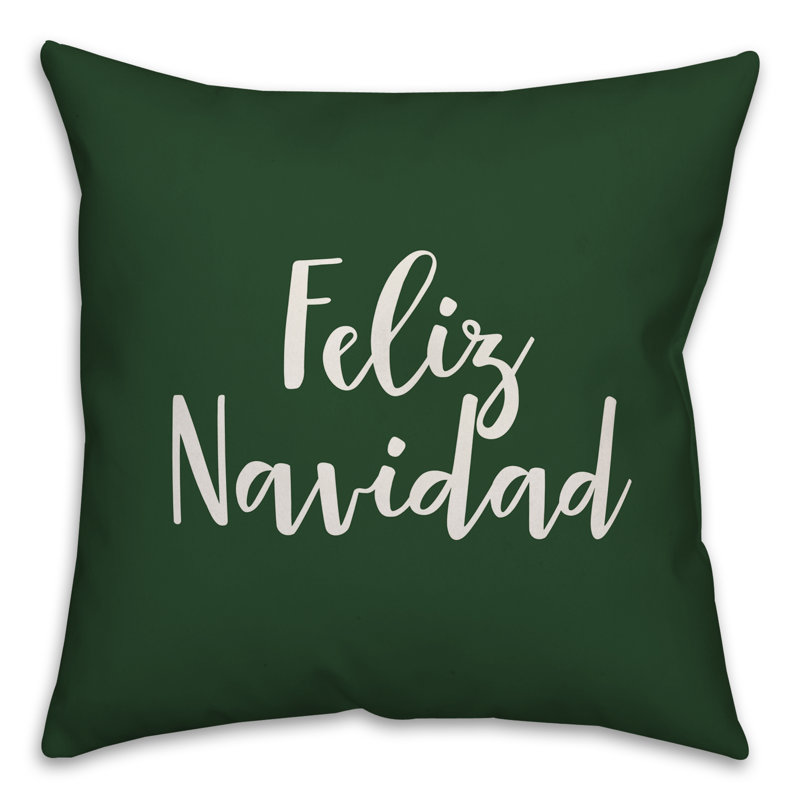  Coussin Feliz Navidad, Vert foncé, Housse de coussin