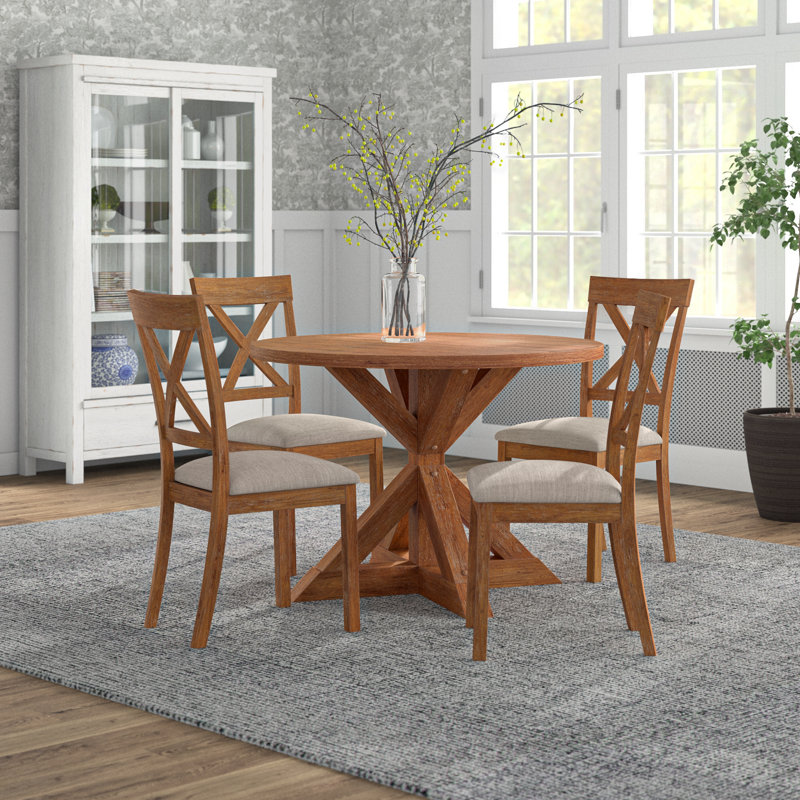 Bedelia 4 - Person Pedestal Dining Set
