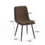 Fabric Upholstered Metal Side Chair in Brown-1483739463-1483739464