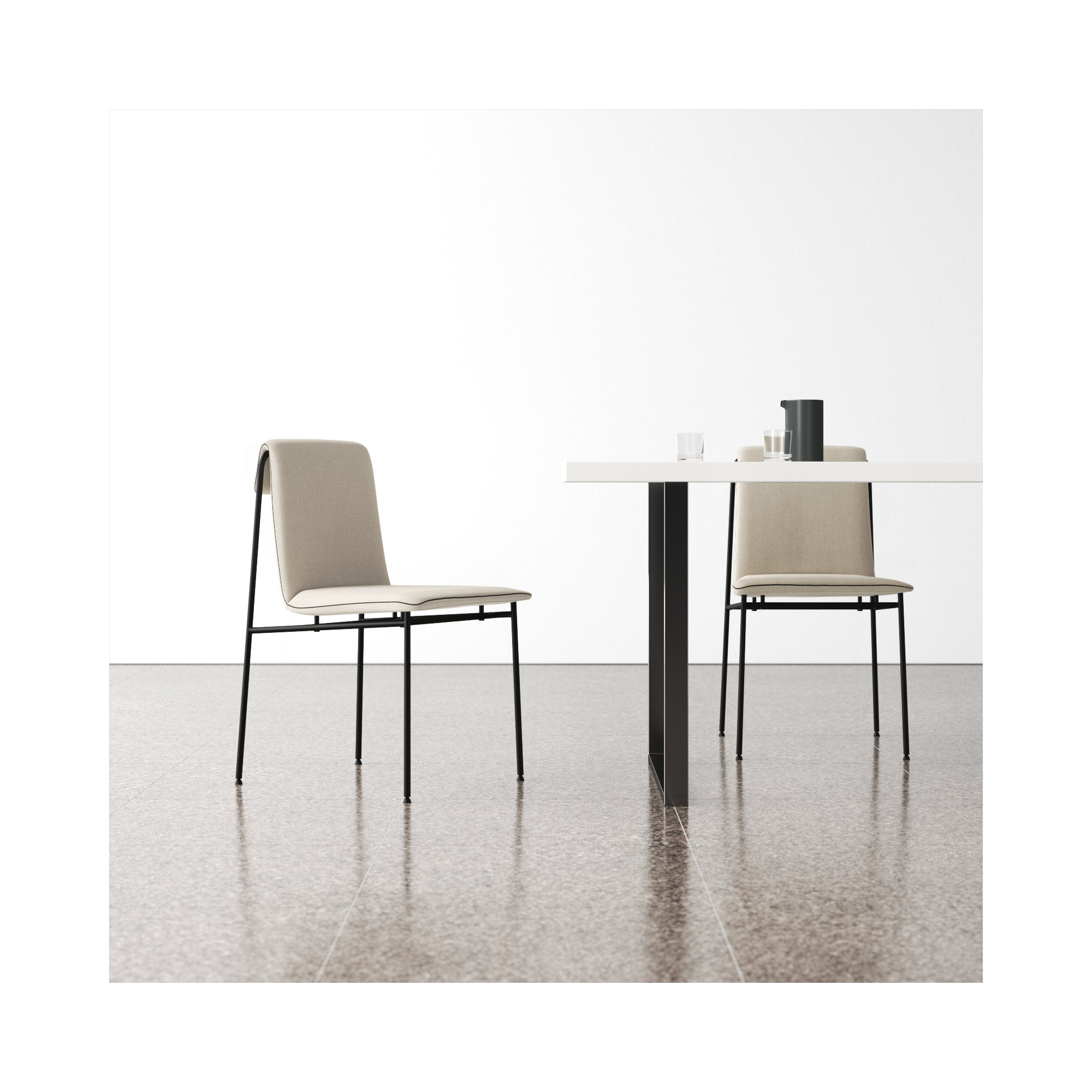 Kerey Metal Frame Dining Chair, Tan