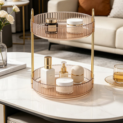 Modern 2-Tier Rotating Makeup Organiser