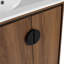 Meuble-lavabo 24 po avec lavabo supérieur, meuble de rangement moderne avec 2 portes à fermeture douce et meuble-lavabo simple