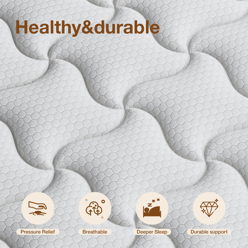 12''/14'' Medium Premium Cooling Foam Hybrid Mattress, King, 10"