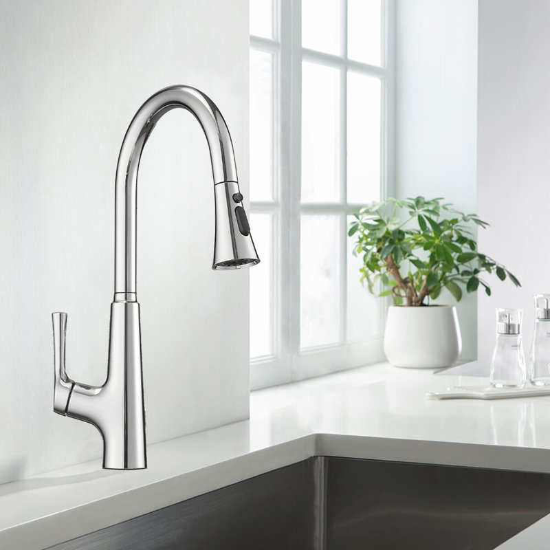 PENGFANG WORLDWIDE LLC Pull Down Touch Kitchen Faucet, Chrome