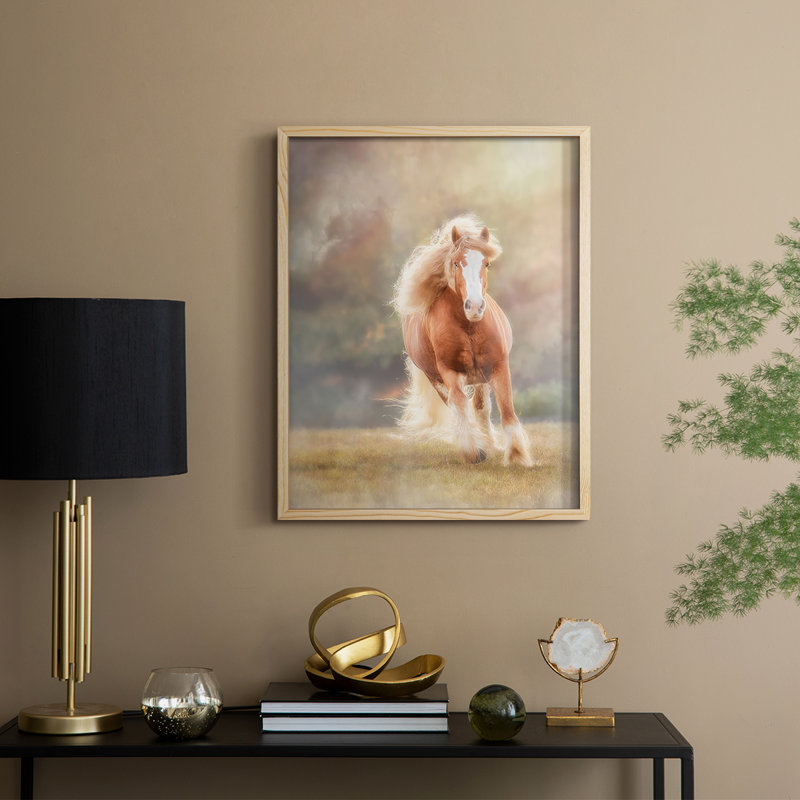 «Horse Motion VII», reproduction encadrée - bois massif