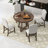 Tonecia 5-Piece Retro Style Functional Extendable Dining Set,Round Table with Leaf+4 Upholstered Chairs-115281015