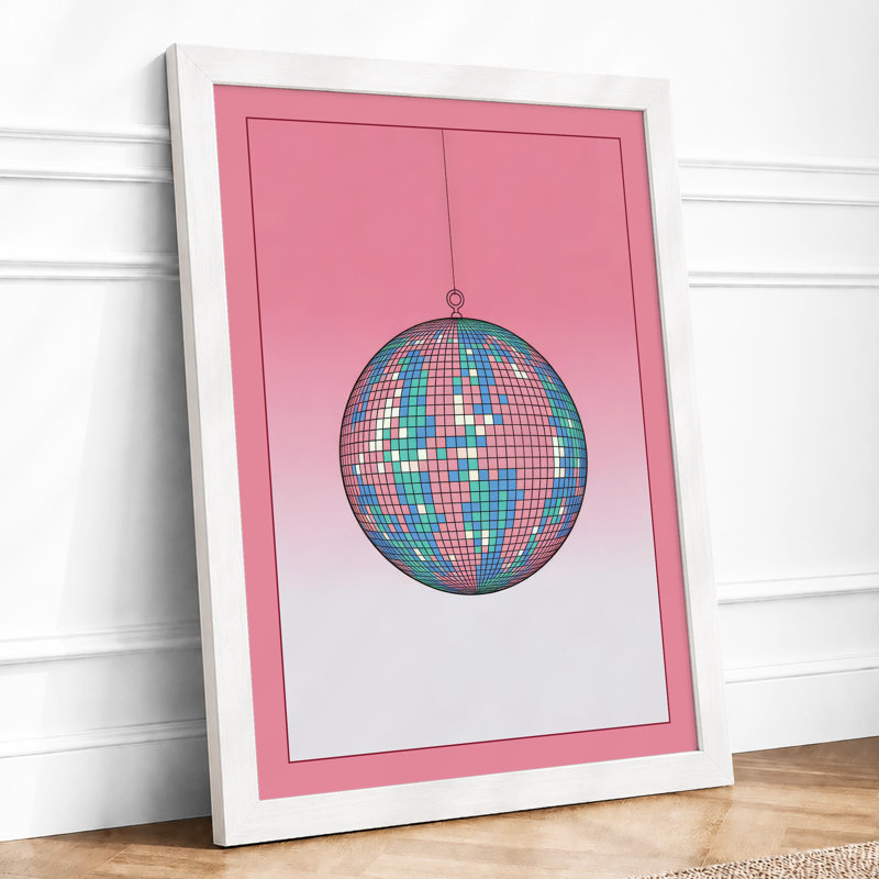 Disco Ball Nostalgia Retro - Framed Print, A3 - 42.0 x 29.7 cm, White