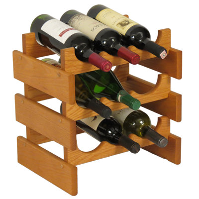 Geis 9 Bottle Solid Wood Tabletop Wine Bottle Rack