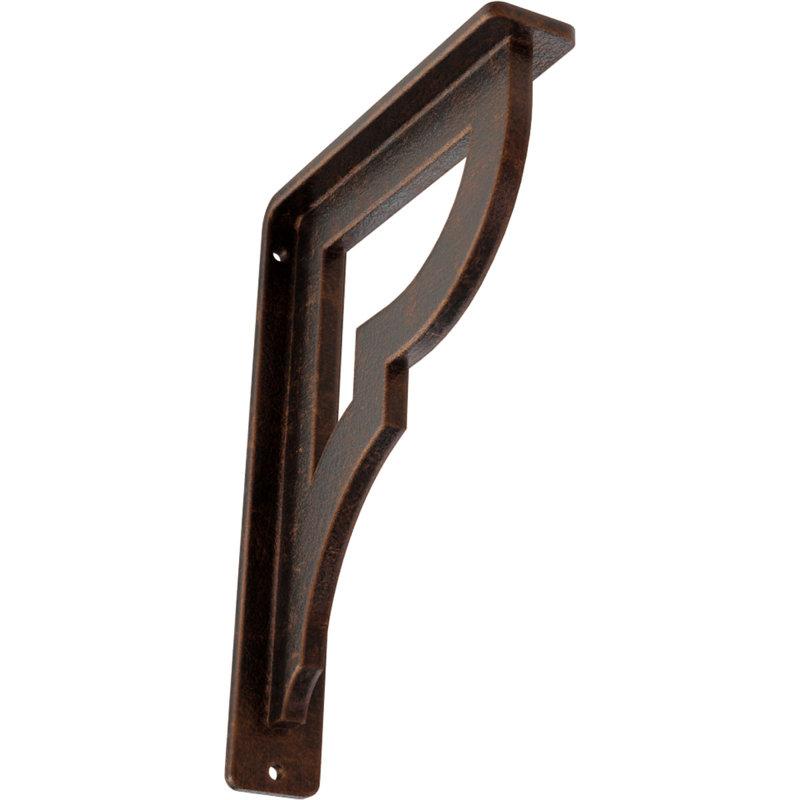 Support en fer forgé Bradford, H 8 po x l 1,5 po x P 5,5 po, Cuivre antique