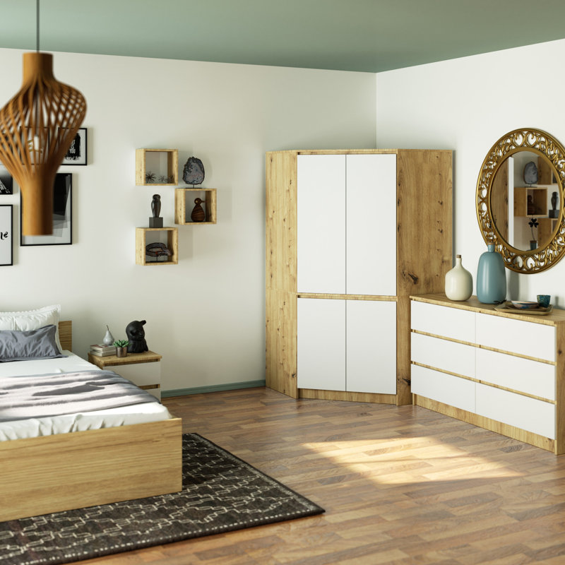 Sikanas 4 Door Manufactured Wood Wardrobe