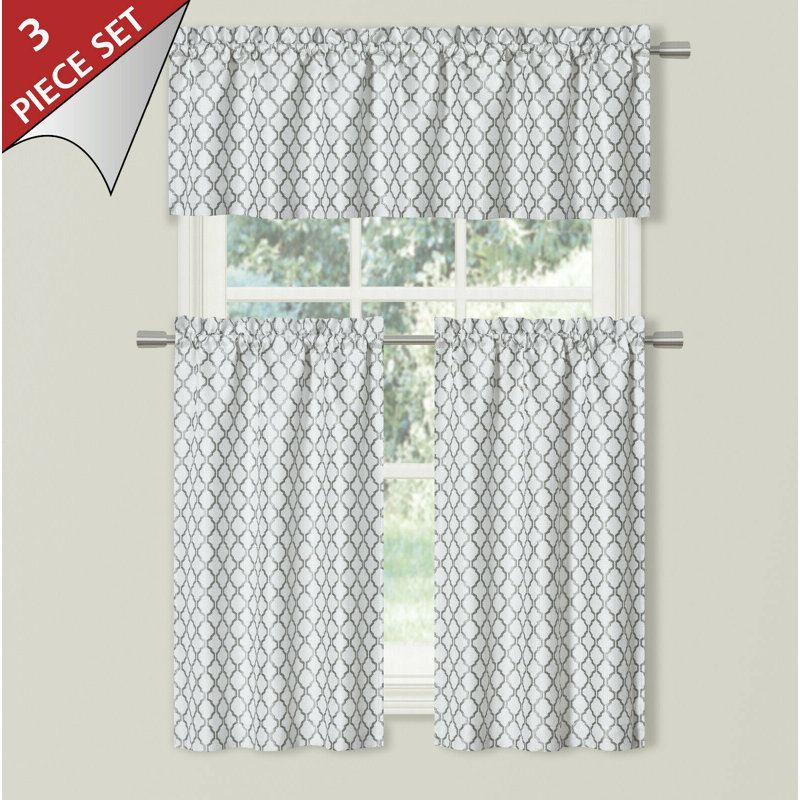 Andresky Geometric Tailored Kitchen Curtain