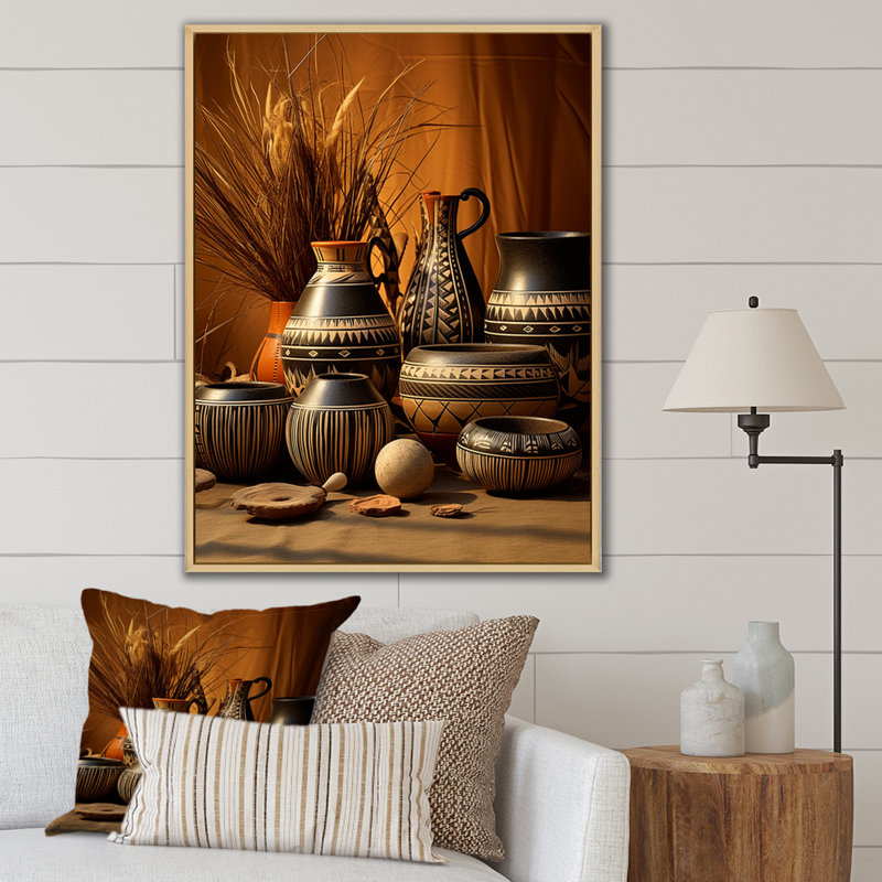 Art de la ville de Villeparis, poterie Serenity I, H 40 po x l 30 po x P 1,5 po, Cadre naturel flottant