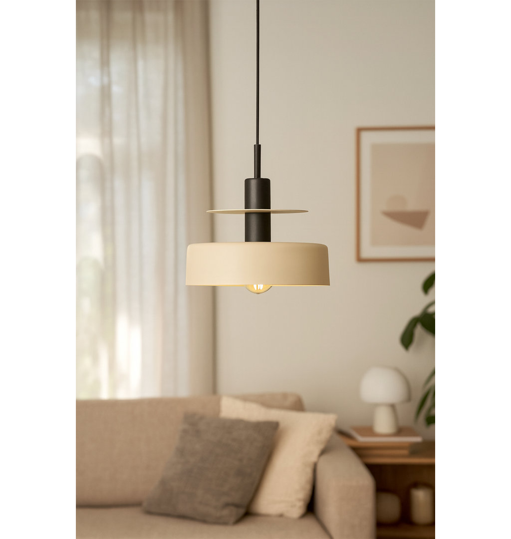 1 - Light Matte Black Drum Pendant