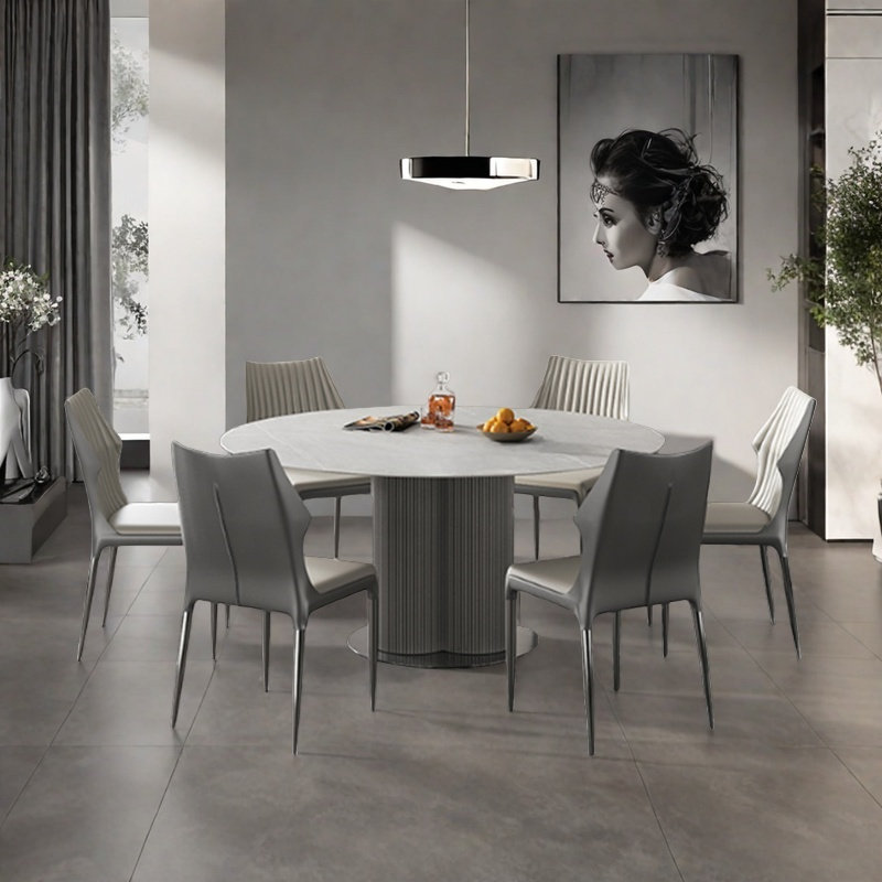 Table et chaise de salle à manger moderne haut de gamme, H 29,9 po x L 59 po x l 59 po