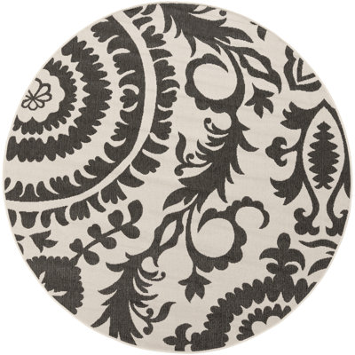 Tapis extérieur noir / crème Amato