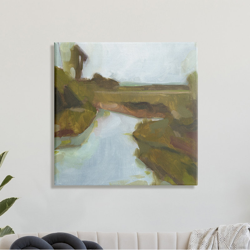 Paysage flou du ruisseau Country, Toile tendue, H 36 po x l 36 po