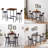 Doncaster Bar Table Set with 2 Bar stools PU Soft seat with backrest, Rustic Brown, 23.62'' W x 23.62'' D x 35.43'' H and 1pcs tray