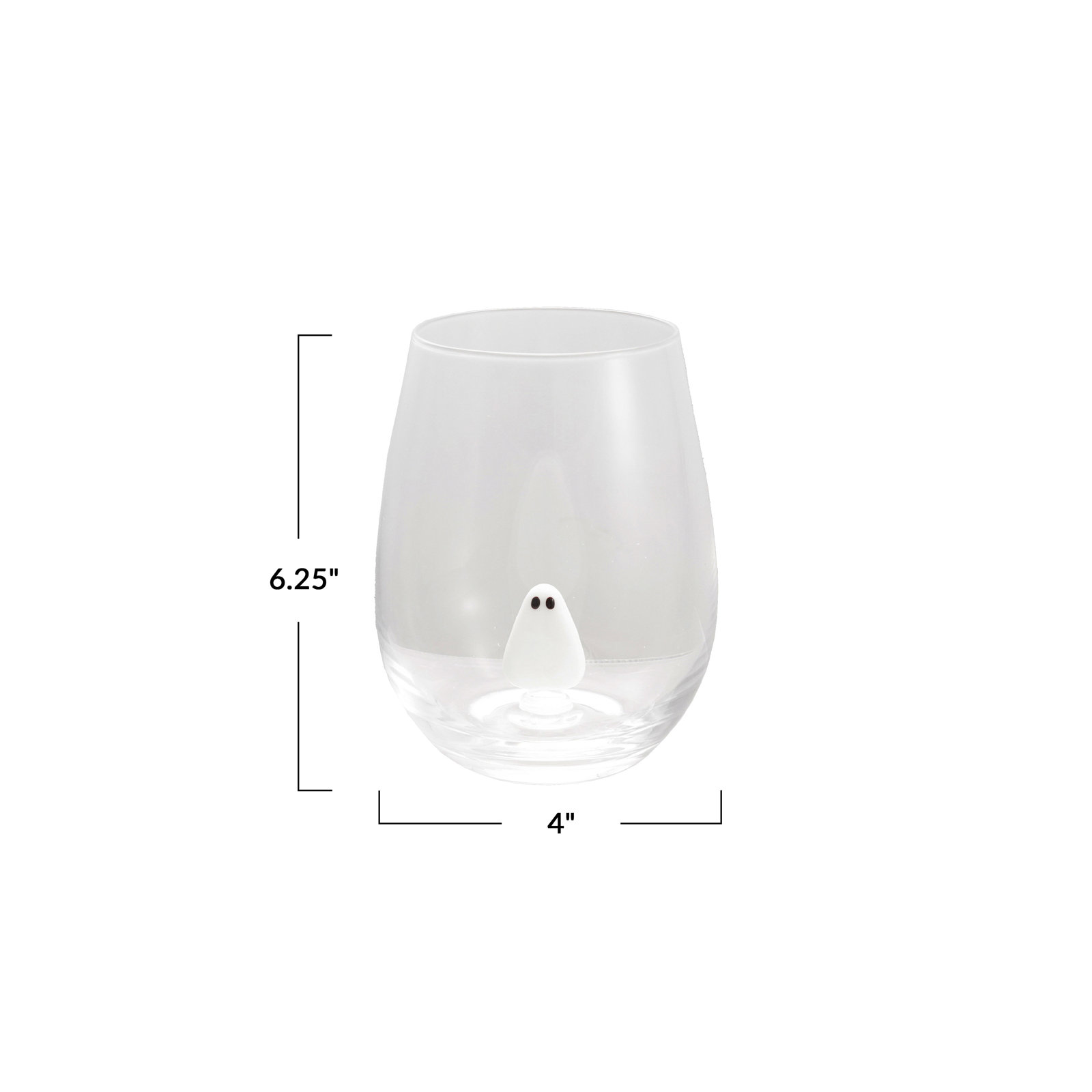Stemless Wine Glass With Hand-Blown Ghost Inside