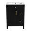 Meuble-lavabo de salle de bain avec lavabo en céramique, 1 porte à fermeture douce, 2 tiroirs à fermeture douce, 24 pouces-124503210