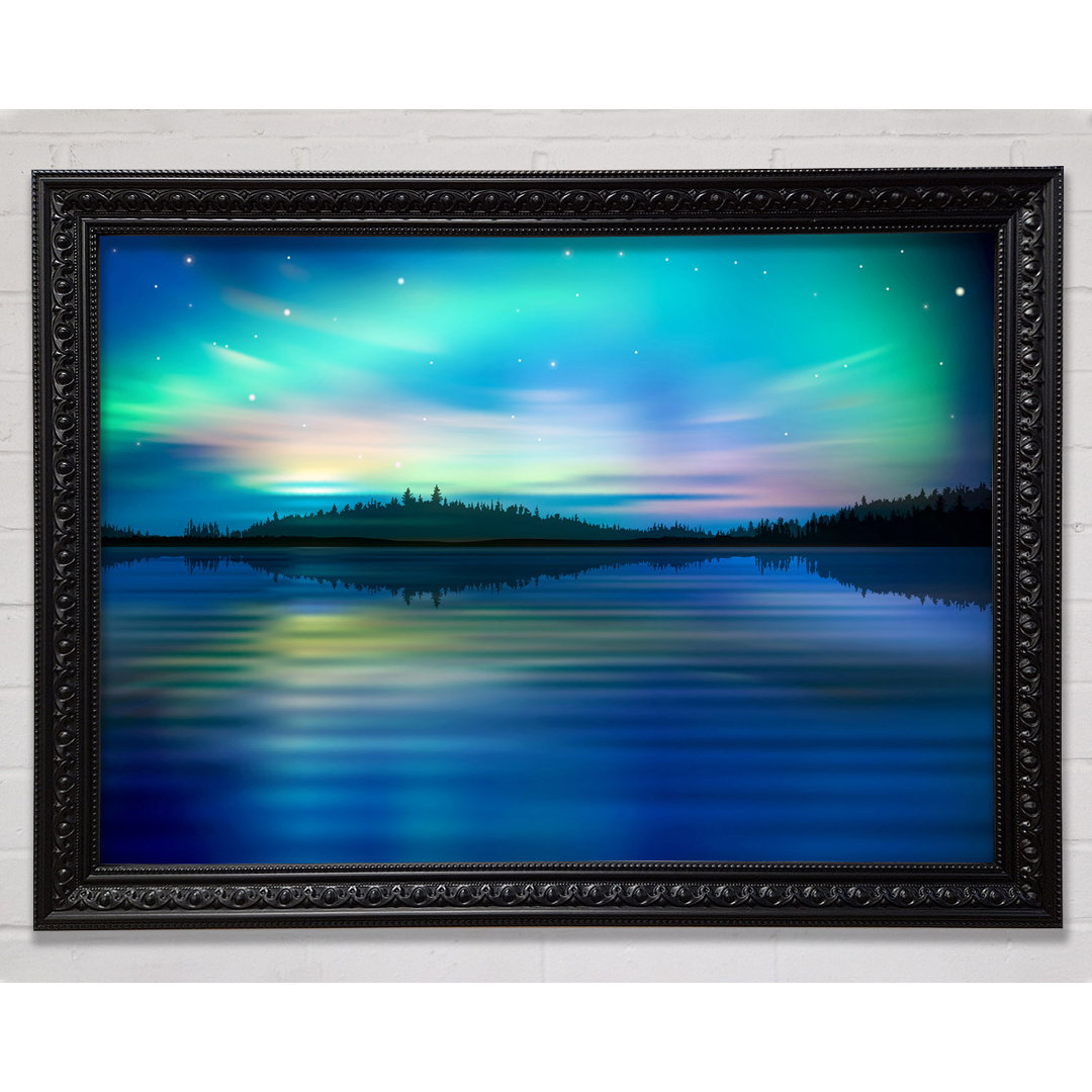 Northern Lights Lake Dream - Einzelner Bilderrahmen Kunstdrucke