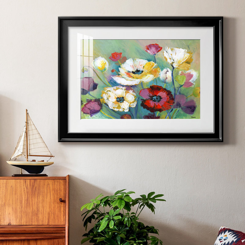 Alex's Garden - peinture encadrée, Cadre noir, H 30,5 po x l 42,5 po x P 1,5 po