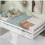Lit plateforme simple avec lit gigogne simple, blanc
