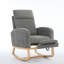 Chaise berçante avec pieds en bois massif, chaise berçante Modern-124509956
