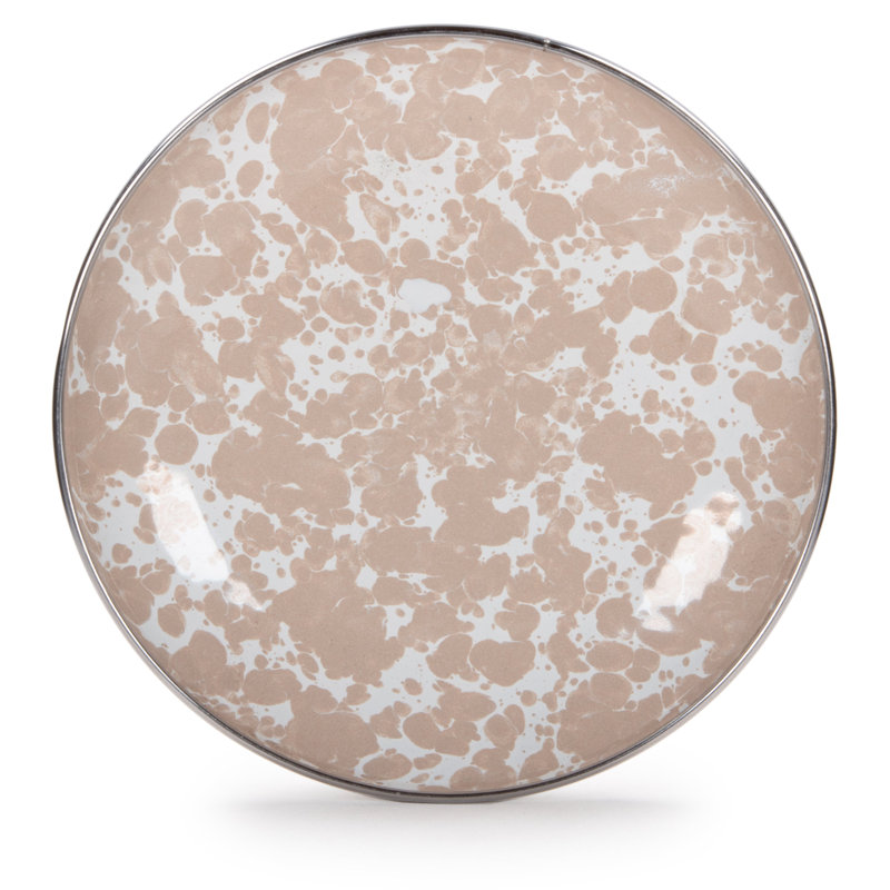 Taupe Swirl Enamelware Appetizer Plate