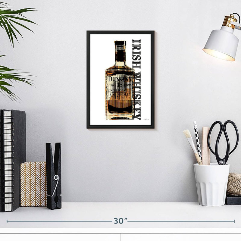 Whisky irlandais, 9 po x 13 po, Cadre flottant noir
