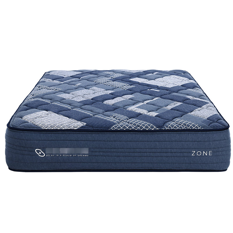 12 - Inch King Mattress, Pocket Unit Featuring Memory Foam, Layers, Soft Fabric Cover, Compressed Rolled, Blue + Multi Mattress Inches Deep, With Fabric, And ,