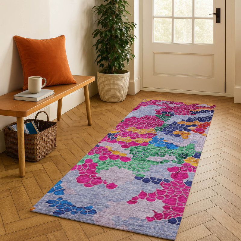 Premium Machine Washable Farolt AMF1906 Geometric Rug, Runner 2'3" x 7'6"