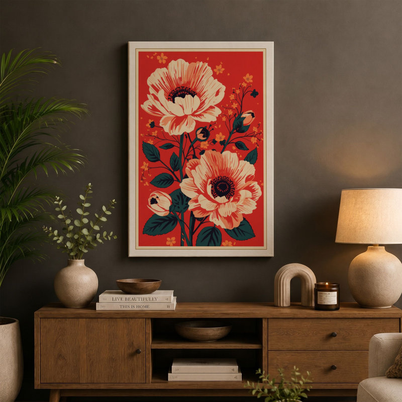 Blooming Garden Botanical - Wrapped Canvas, 18x12 - 45.7 x 30.5 cm, Sage Border