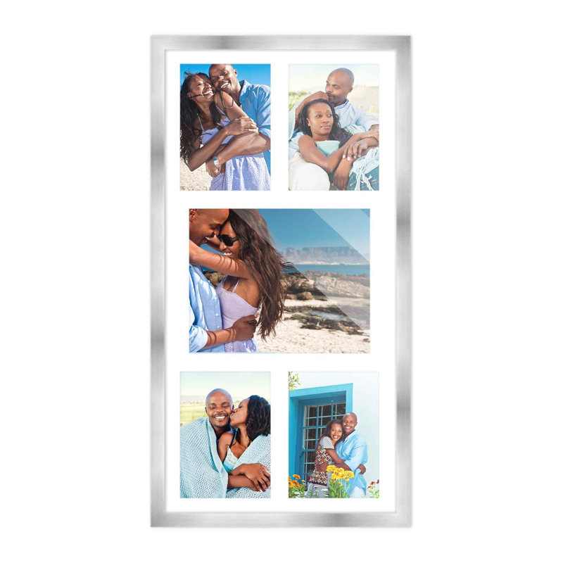 Cadre en bois, Argent / blanc