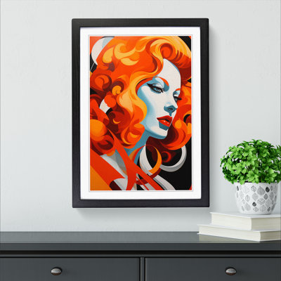 Red Headed Woman Constructivism No.2 - Framed Print