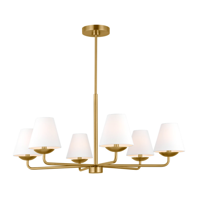 Albion Large Chandelier, Satin Brass
