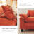 120" W U-Shaped Modular Sectional Sofa With Deep Seat, Cloud Couch With Three Ottomans & Removable Cushions-Orange-744345818