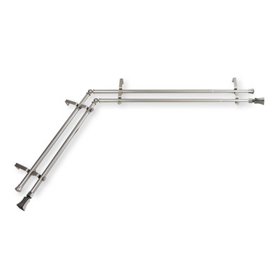 Ensemble de tringle à rideaux double et quincaillerie de coin pour fenêtre