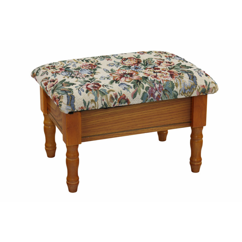 Cleo Upholstered Ottoman, Oak