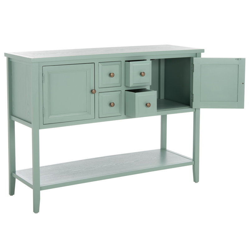 Console en bois massif 45,7 po Sadie, Gris turquoise