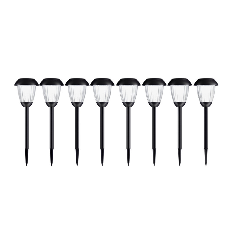 Solar Powered Integrated LED Metal Pathway Light Pack, Black