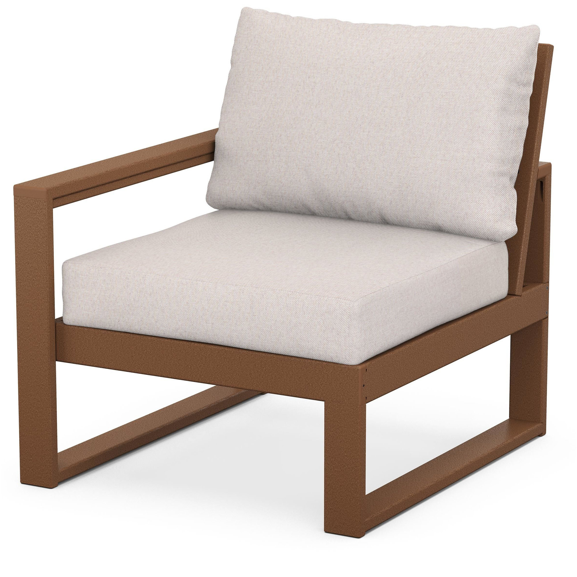 POLYWOOD Outdoor Lounge Chair, Dune Burlap, Teak