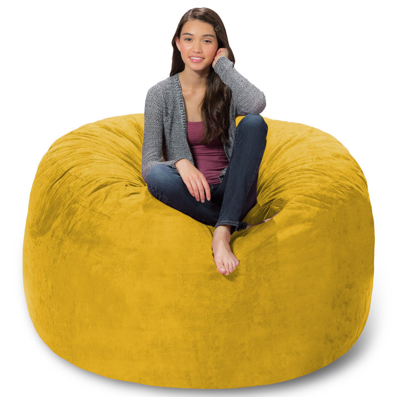Bean Bag Chair - Shredded Memory Foam Filled Round Furniture Bean Bag Chair with Removable and Machine Washable Cover - Breton Bean Bag Sofa Lounger with Soft Micro Fiber Cover - Multiple Colors, Multiple Sizes and Fabrics
