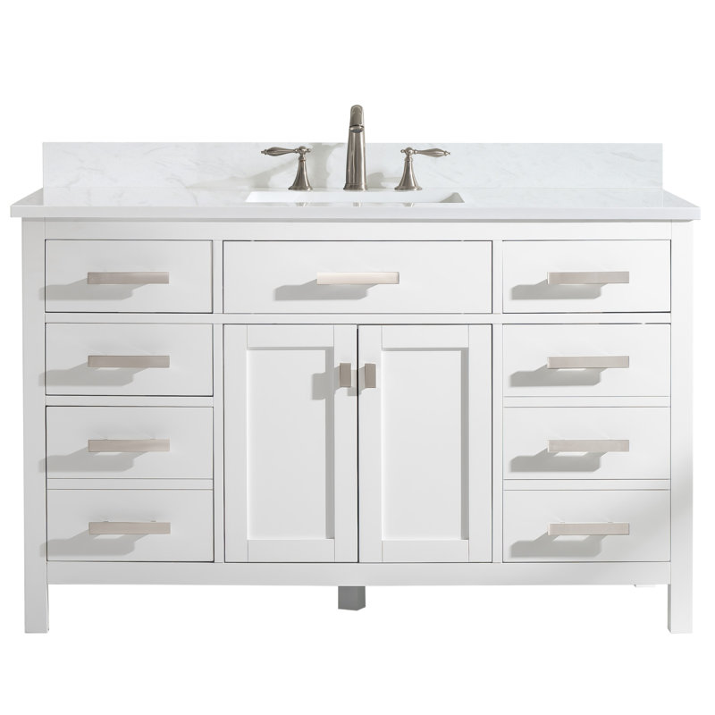 Ensemble de meuble-lavabo simple 54 po Binion, Blanc