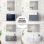 Meuble-lavabo gris foncé avec comptoir en quartz Miroir - Vaste capacité de rangement dans la surface du compartiment à DEL-102155934