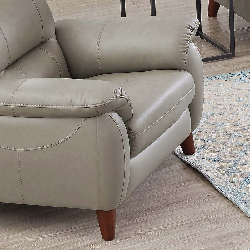 Patrina Upholstered Chair And A Half, Gray Genuine Leather