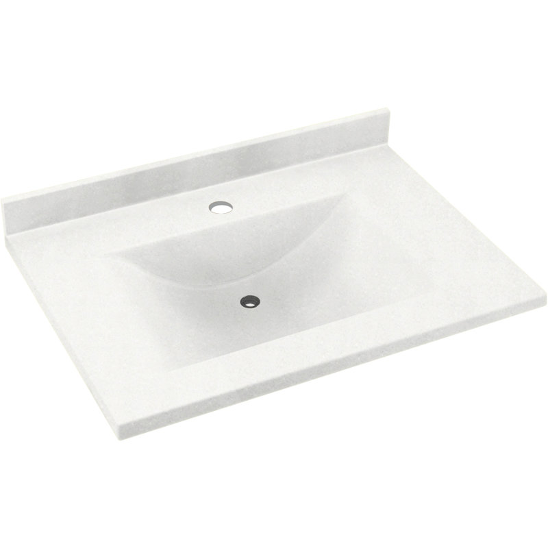 37'' Swanstone Single Bathroom Vanity Top with Sink, Pebble