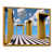 Toile avec cadre flottant or